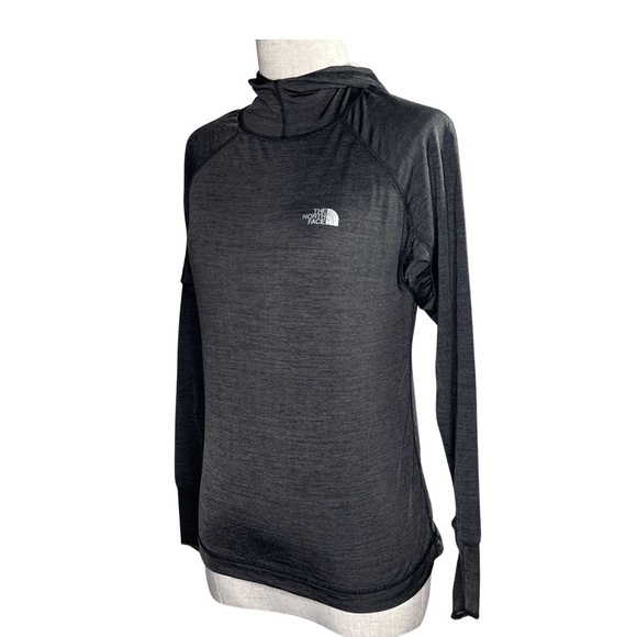 The North Face Dark Gray Hooded Athleisure Pullover Women’s Top Size Medium - Picture 5 of 7